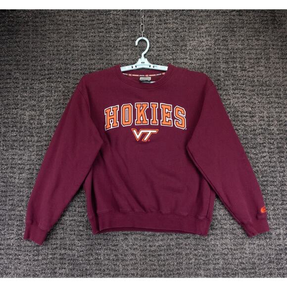 Vintage Virginia Tech Hokies Sweatshirt Mens XL Maroon Red Embroidered Logo NCAA - Picture 1 of 9